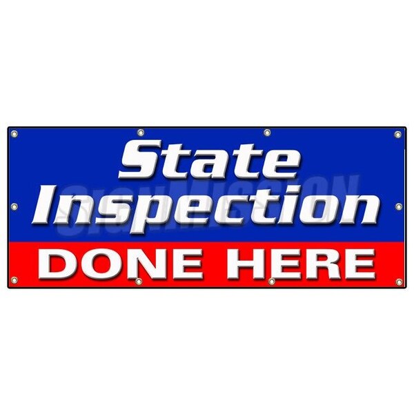 STATE INSPECTION DONE HERE BANNER SIGN law inspector